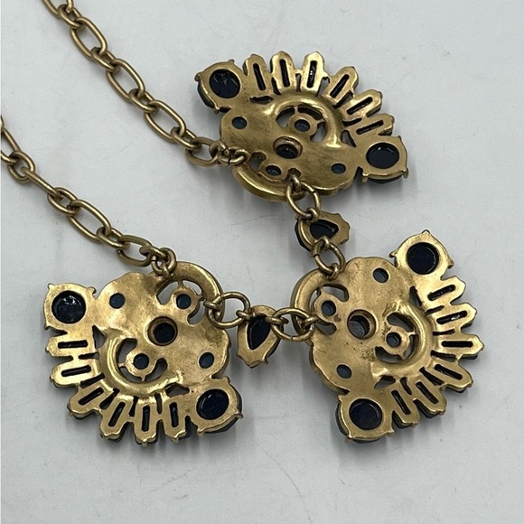 J.‎ Crew Blue Rhinestone Gold Tone Statement Necklace - Picture 9 of 13